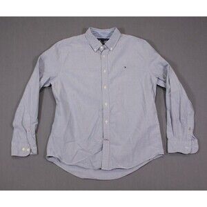TOMMY HILFIGER Men Casual Formal Custom Fit Long Sleeve Button Down Shirt L